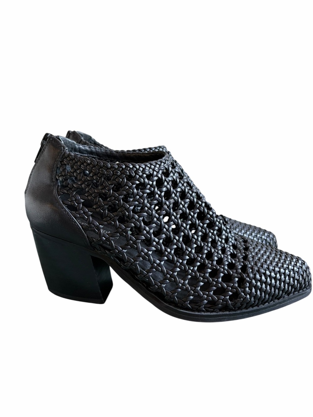 Jeffrey Campbell Gallup Woven Heels Heeled Anlke Boots Booties Black Women’s 7.5